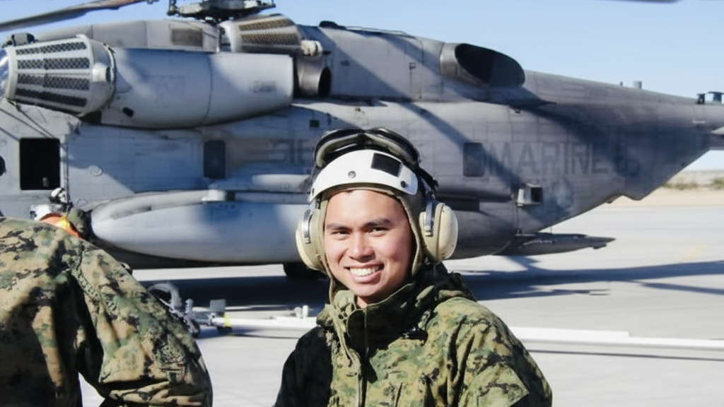 Christopher Gozo pictured during his time in military service.